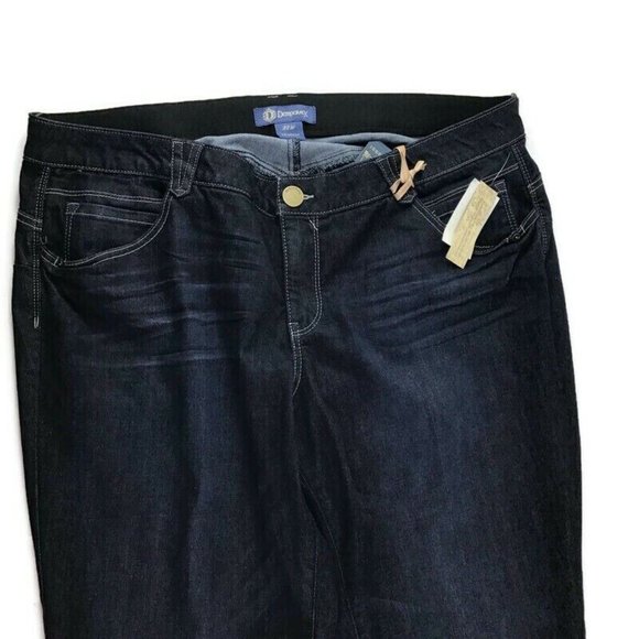 Democracy NEW Core Essential Ankle Skimmer Slimming Dark Wash Jeans Womens 22W - Picture 2 of 4